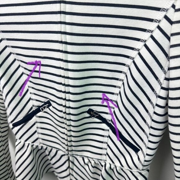 Zara Small Striped Peplum Nautical Jacket Size Small - Picture 4 of 7